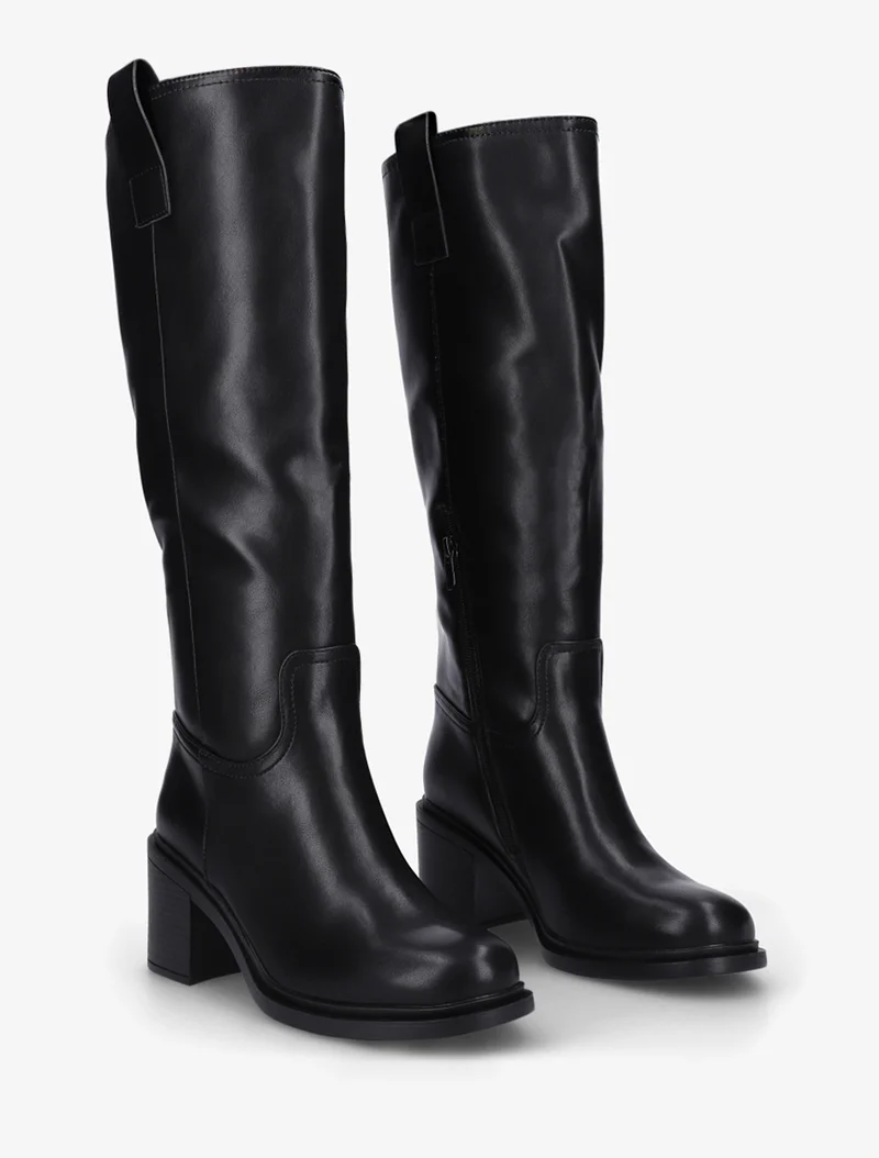 Bottes en simili à talon - Noir