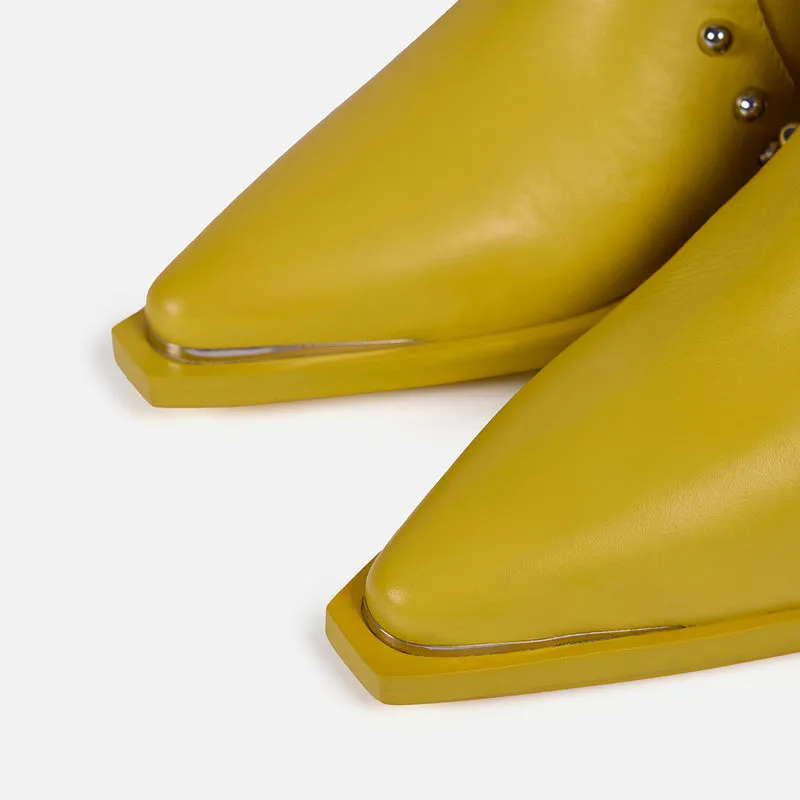 LEATHER HEELED BOOTS STUDS AND FRINGES - DOLLY BY MARÍA ESCOTÉ