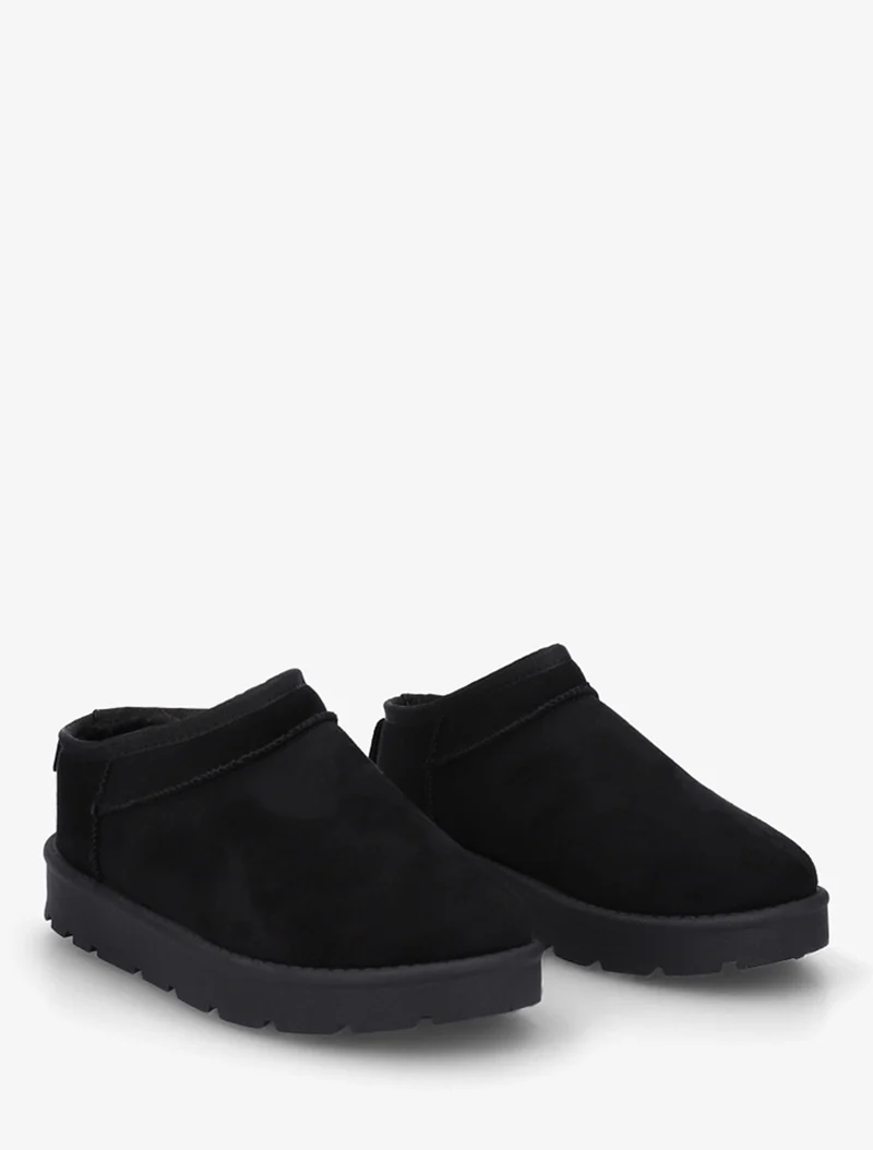 Bottines basses fourrées en suédine - Noir