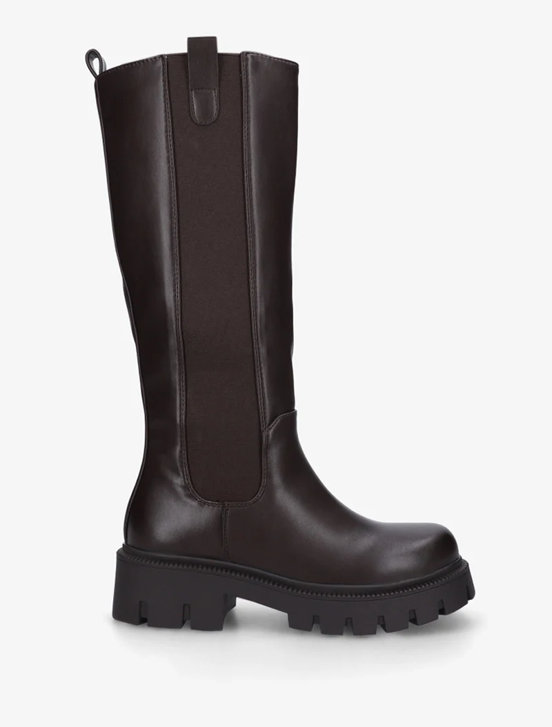 Bottes simili à semelles crantées - Marron