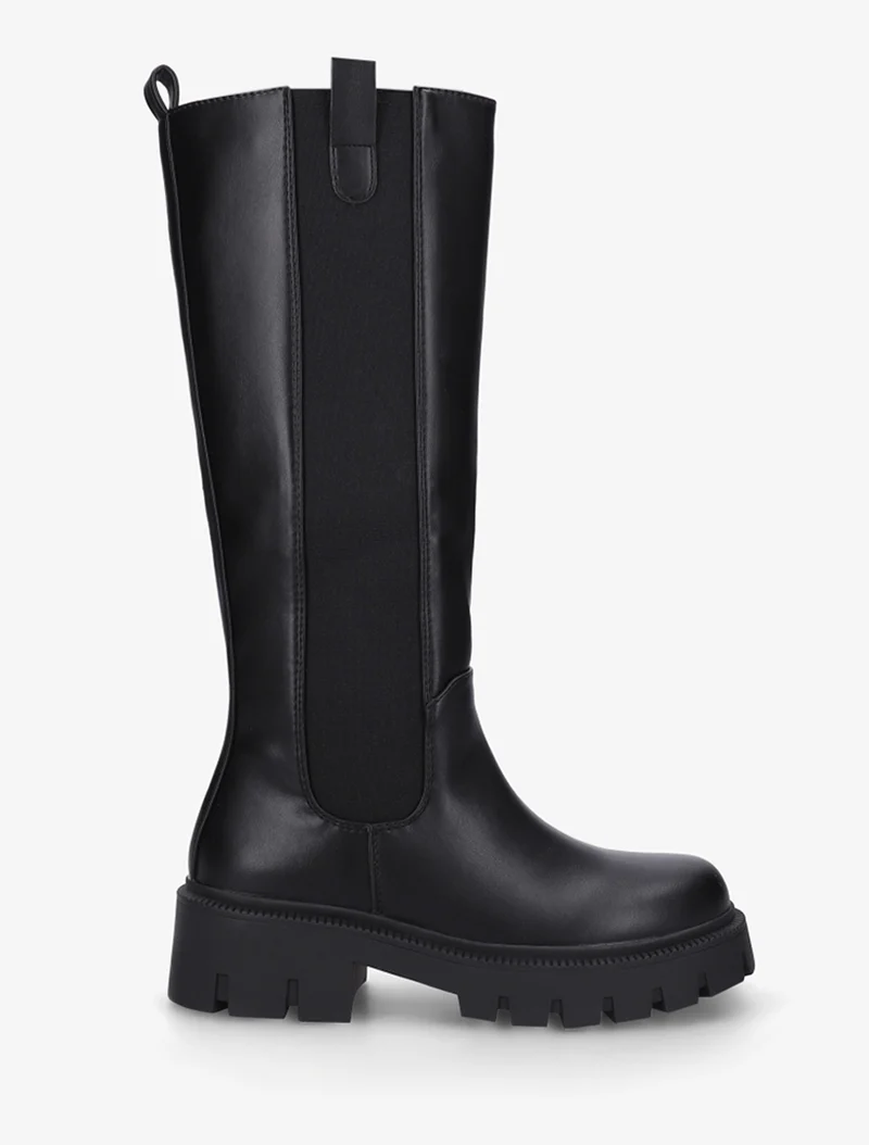 Bottes simili à semelles crantées - Noir