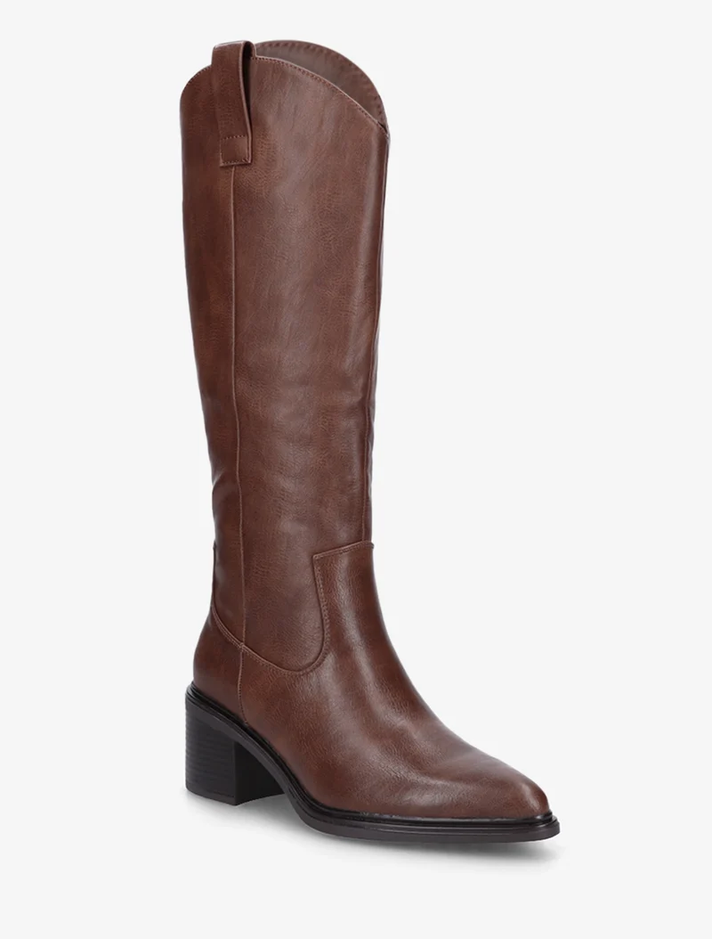 Bottes en simili à bouts pointus - Marron
