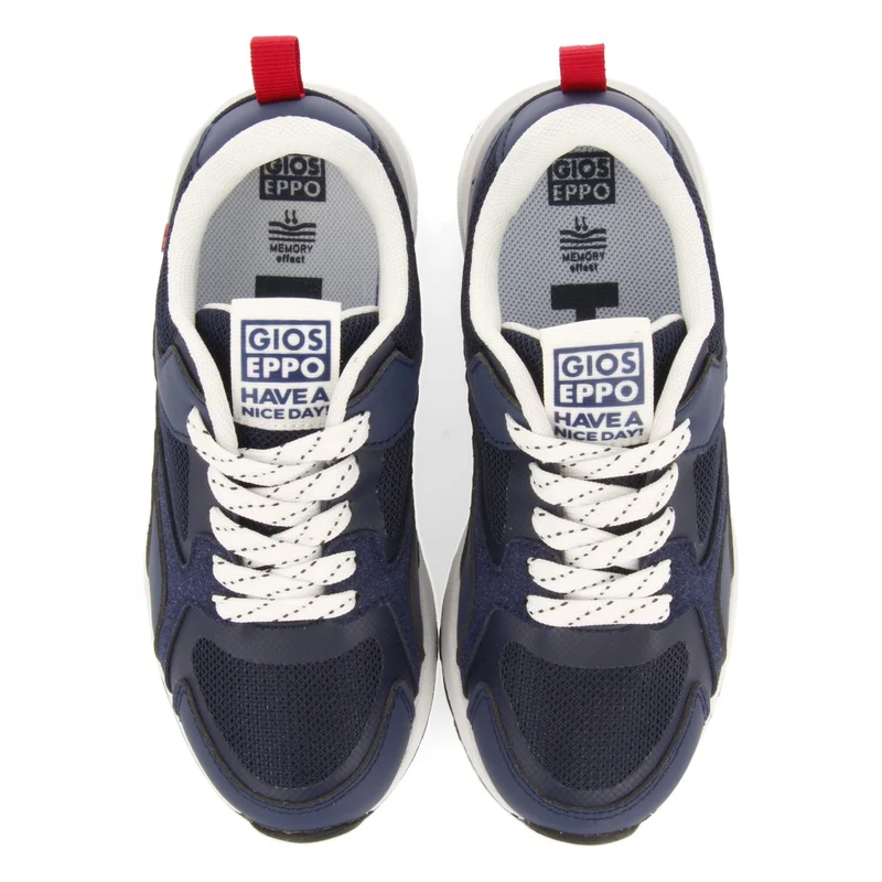 NAVY BLUE RETRO STYLE SNEAKERS WITH COLORFUL DETAILS FOR BOYS AND GIRLS ZAPOD