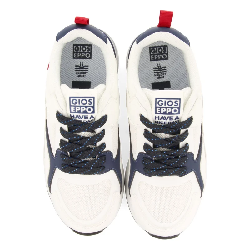 WHITE RETRO STYLE SNEAKERS WITH COLORFUL DETAILS FOR BOYS AND GIRLS ZAPOD