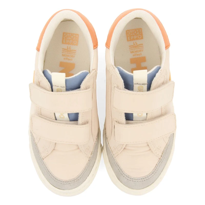SNEAKERS BEIGE COLOR WITH COLOR ACCENTS FOR GIRL AND BOY HEPPNER