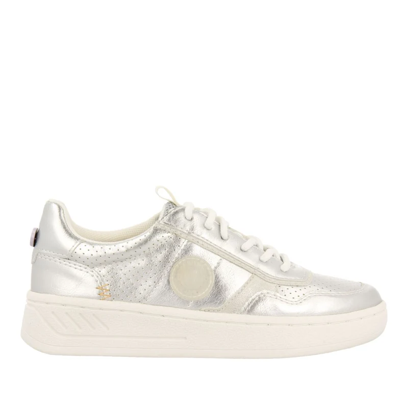 SILVER SNEAKERS WITH RETRO STYLE PERFORATIONS FOR GIRL AND BOY CARRICK