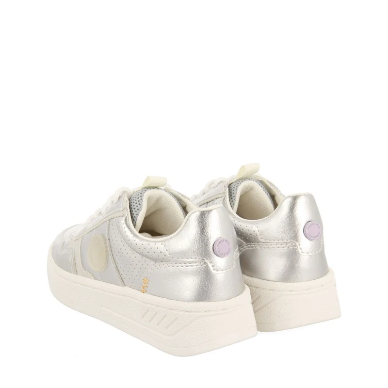 SILVER SNEAKERS WITH RETRO STYLE PERFORATIONS FOR GIRL AND BOY CARRICK