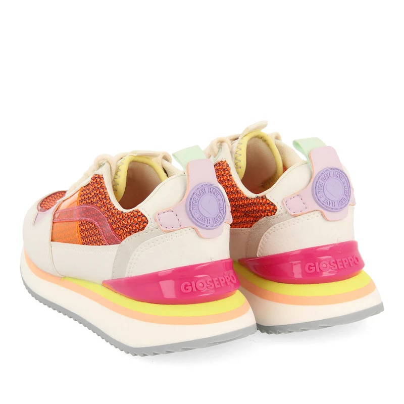 ORANGE SNEAKERS WITH CONTRAST OF TEXTURES AND COLORS FOR GIRLS AND BOYS POWAY