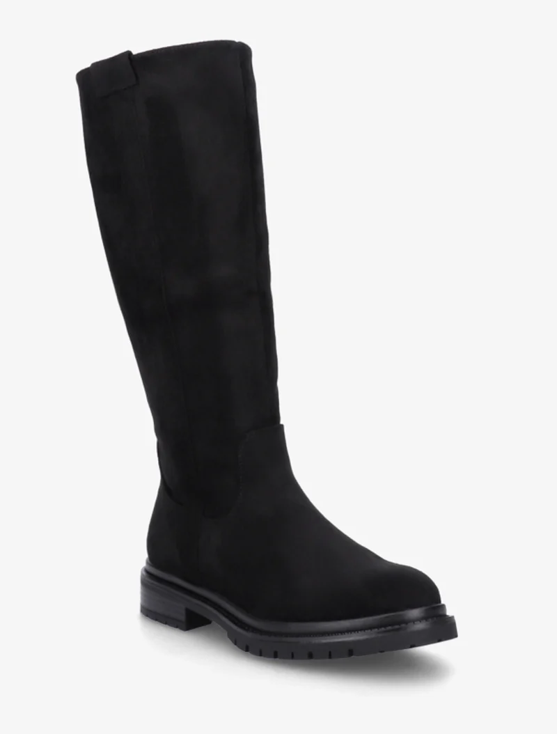 Bottes en suédine à semelle crantée - Noir