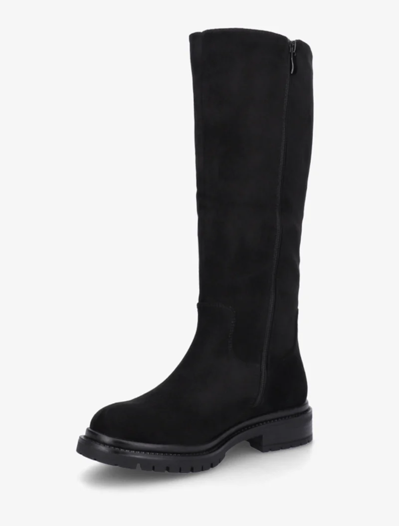 Bottes en suédine à semelle crantée - Noir