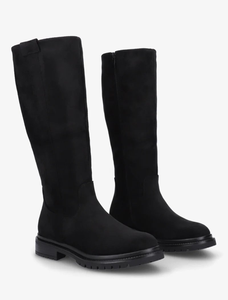 Bottes en suédine à semelle crantée - Noir