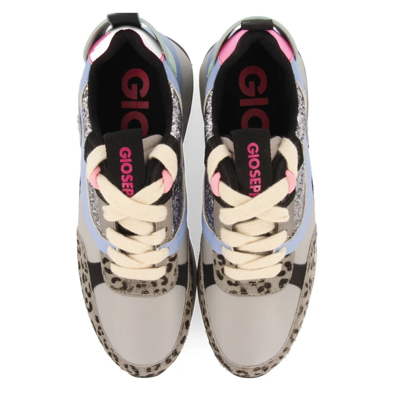 Obsteig women's grey sneakers with mixed prints