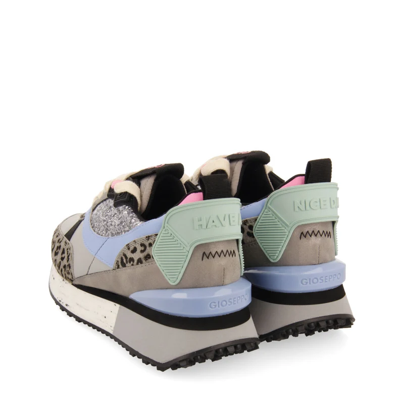 Obsteig women's grey sneakers with mixed prints