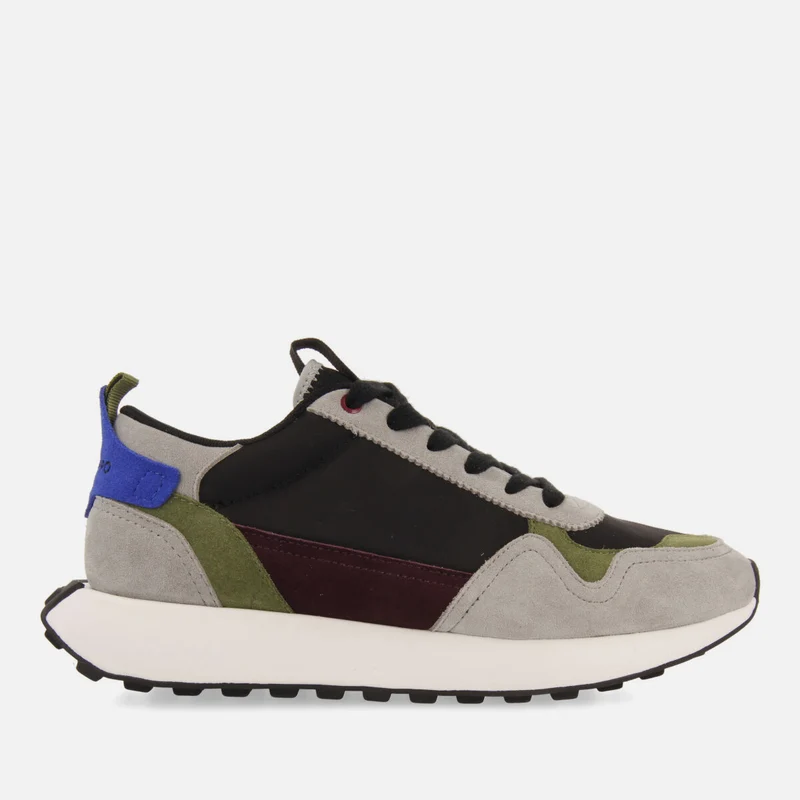 Carluke men's black retro sneakers with contrasting colours