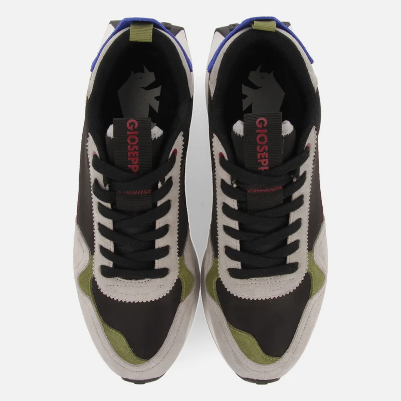 Carluke men's black retro sneakers with contrasting colours
