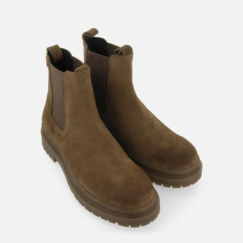 Randegg men's khaki split-suede chelsea boots