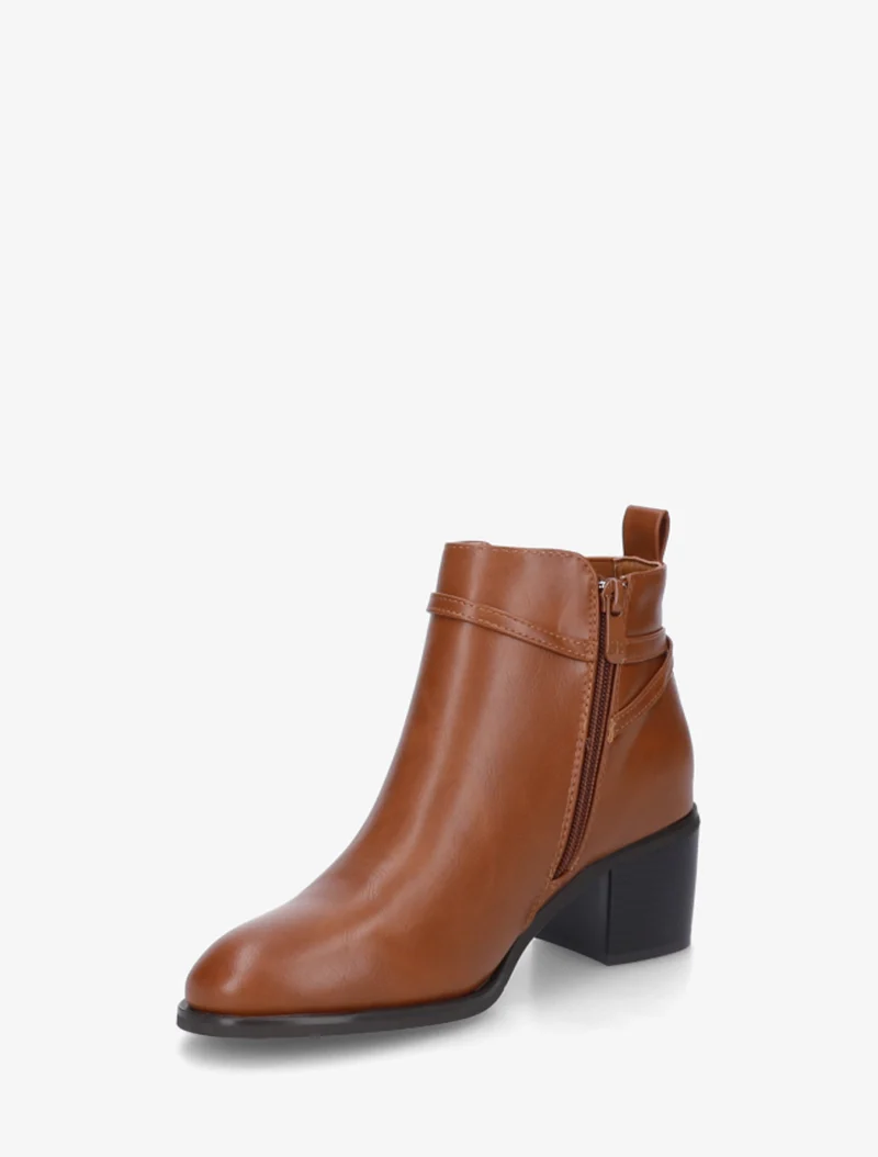 Bottines élastiquées en simili - Camel