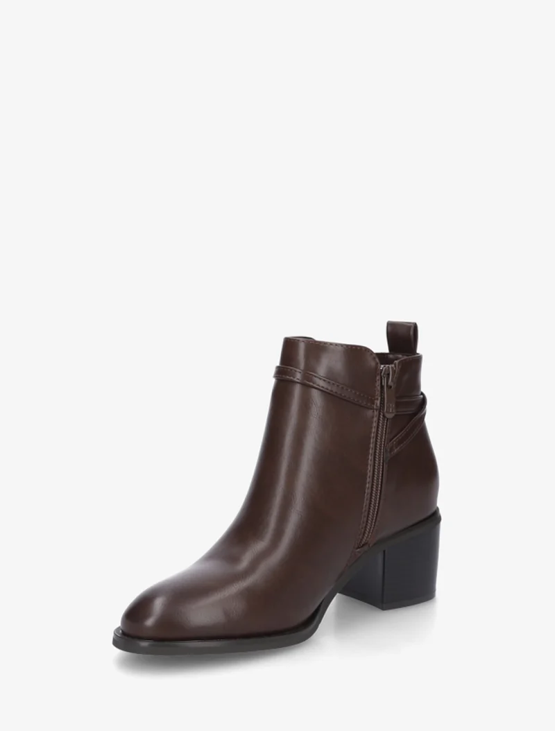Bottines élastiquées en simili - Marron