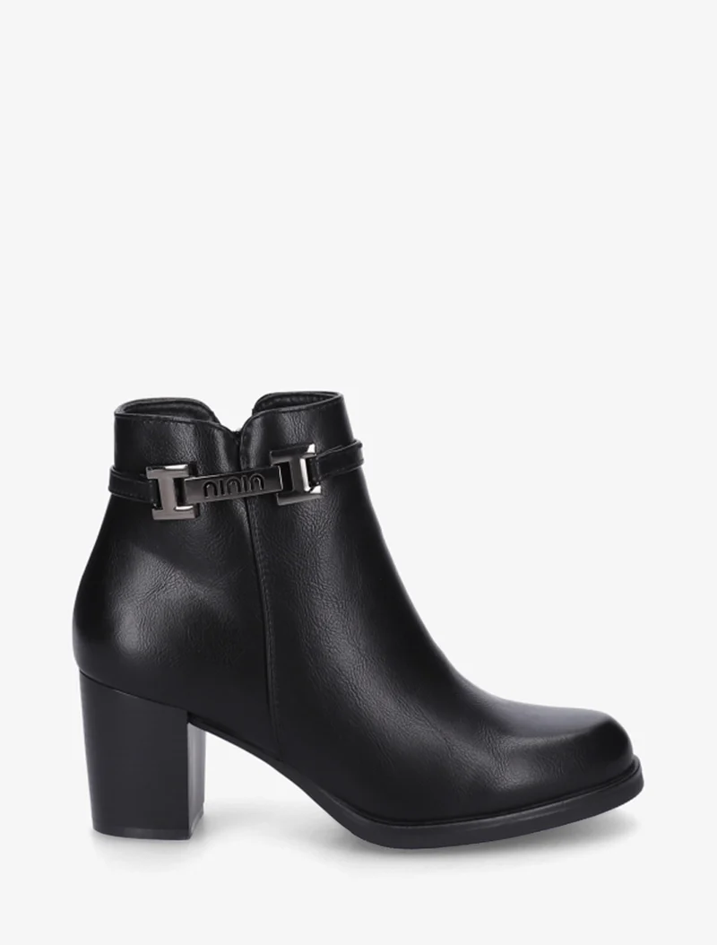 Bottines en simili à sangle décorative - Noir