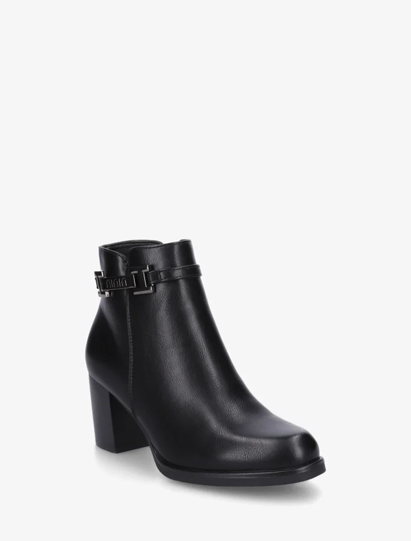Bottines en simili à sangle décorative - Noir