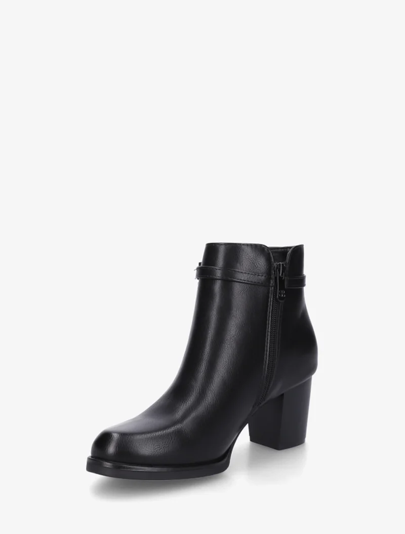 Bottines en simili à sangle décorative - Noir