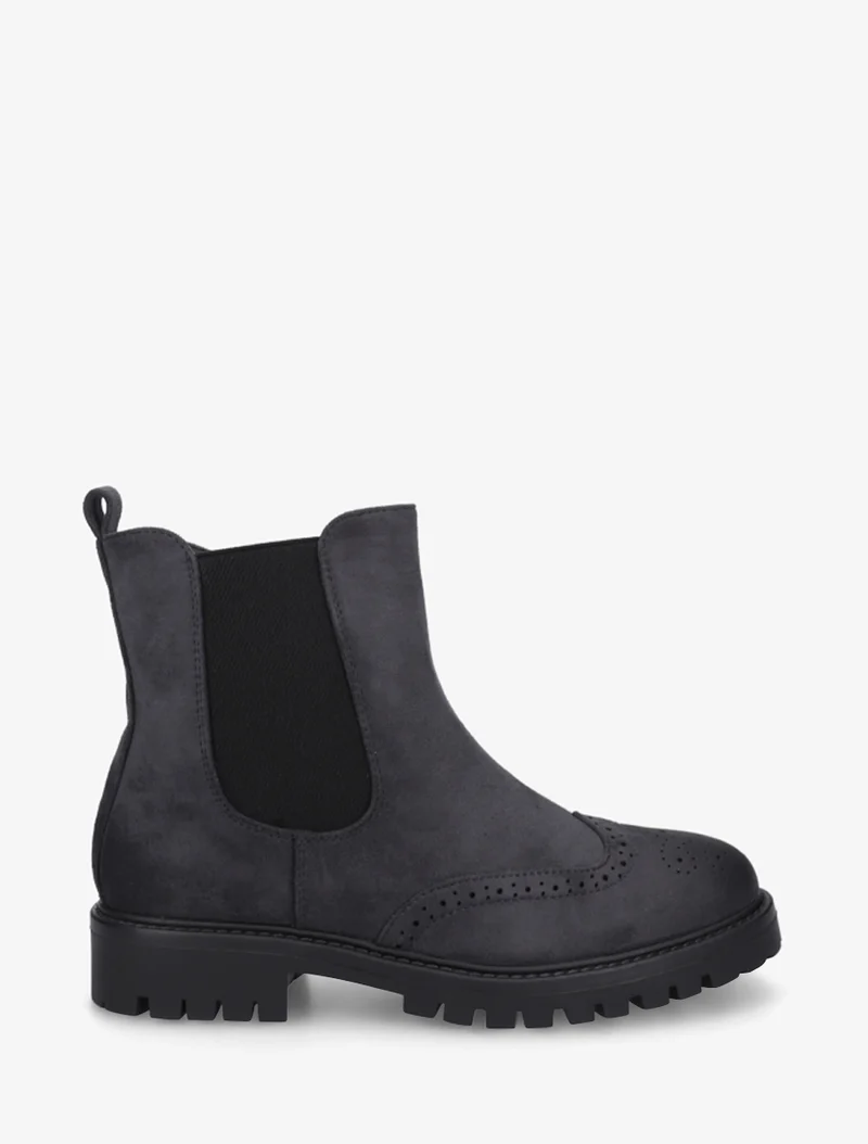 Bottines élastiquées en suédine - Bleu nuit