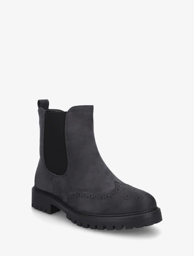 Bottines élastiquées en suédine - Bleu nuit