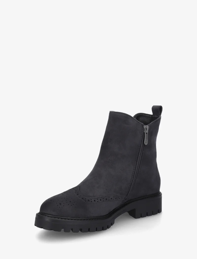 Bottines élastiquées en suédine - Bleu nuit