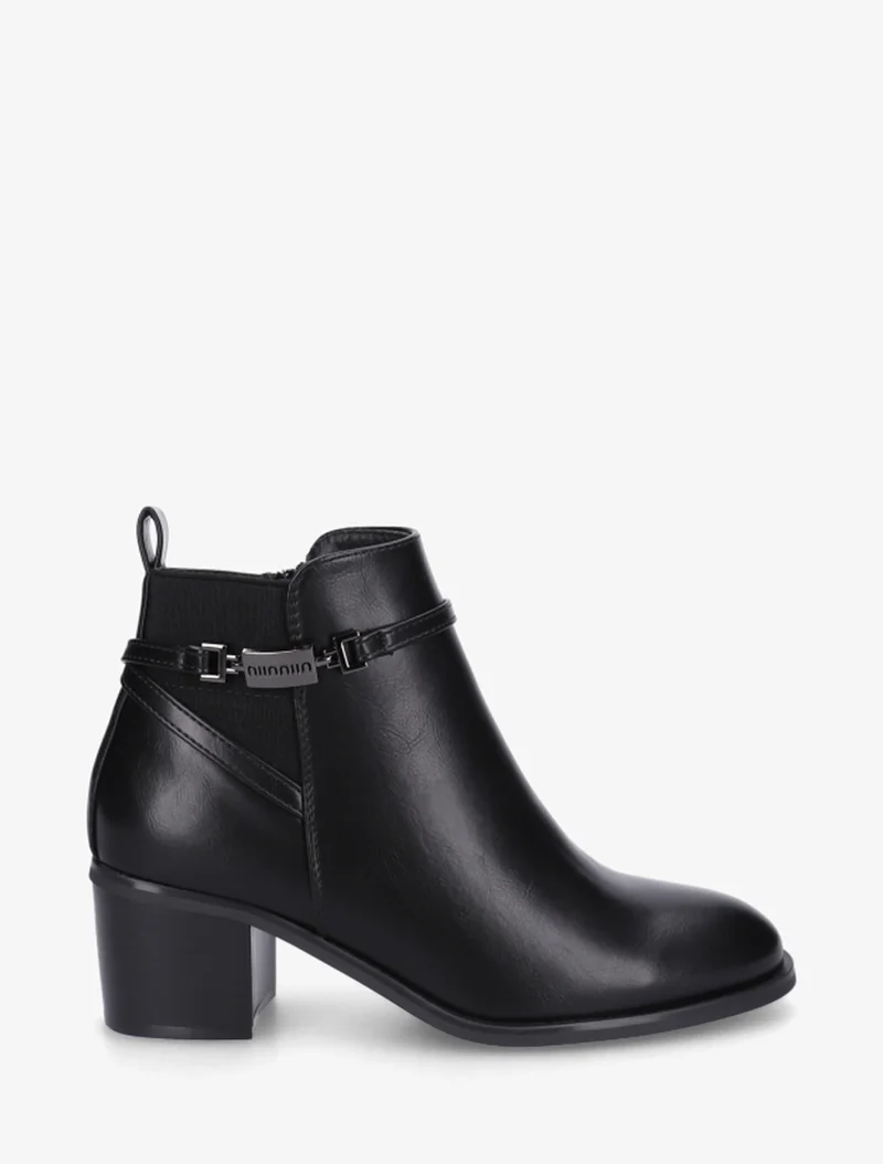 Bottines élastiquées en simili - Noir