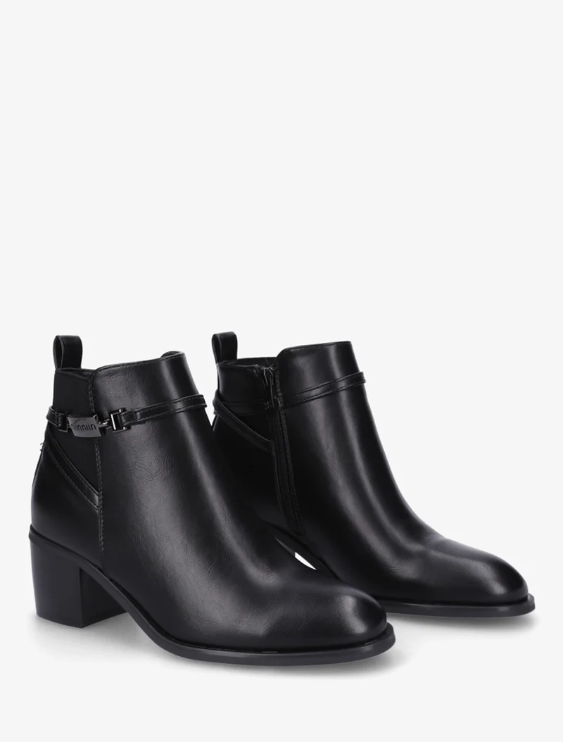 Bottines élastiquées en simili - Noir