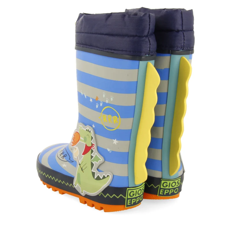 Hirm children's multicoloured dragon-print welly boots