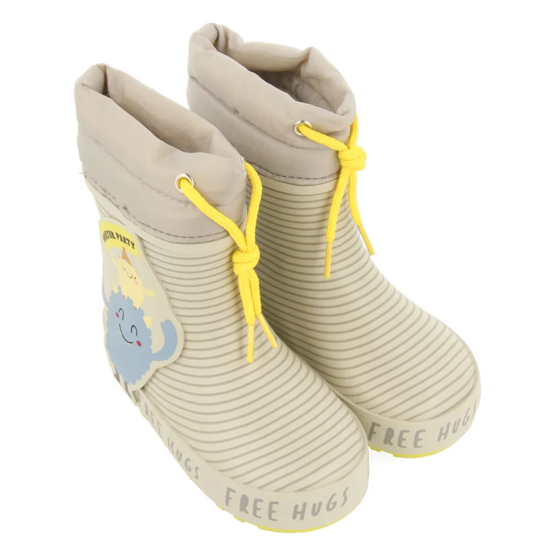 Storla babies' grey monster-print welly boots