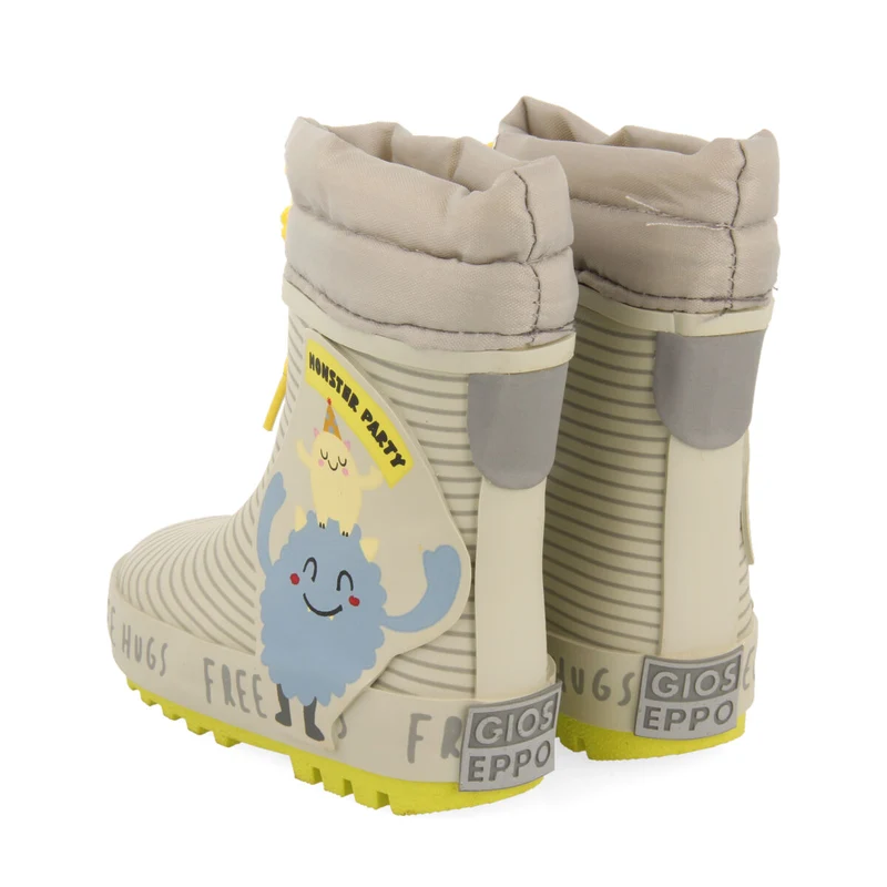 Storla babies' grey monster-print welly boots