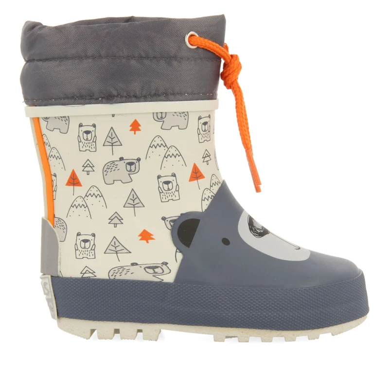 Wasta babies' teal teddy bear-print welly boots