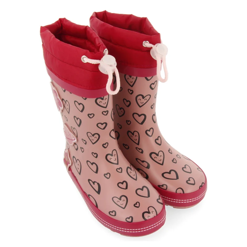 Thurn children's red heart-print welly boots