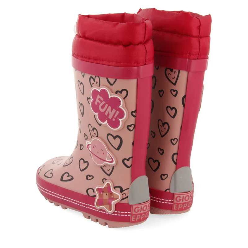 Thurn children's red heart-print welly boots