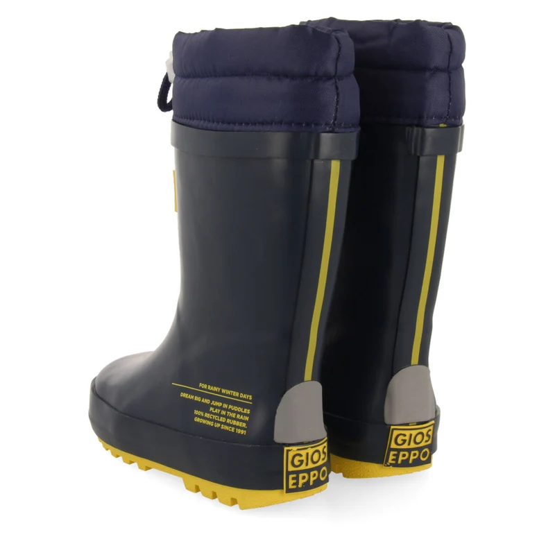 Veblem children's navy blue welly boots