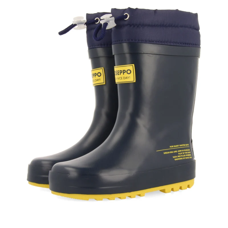 Veblem children's navy blue welly boots
