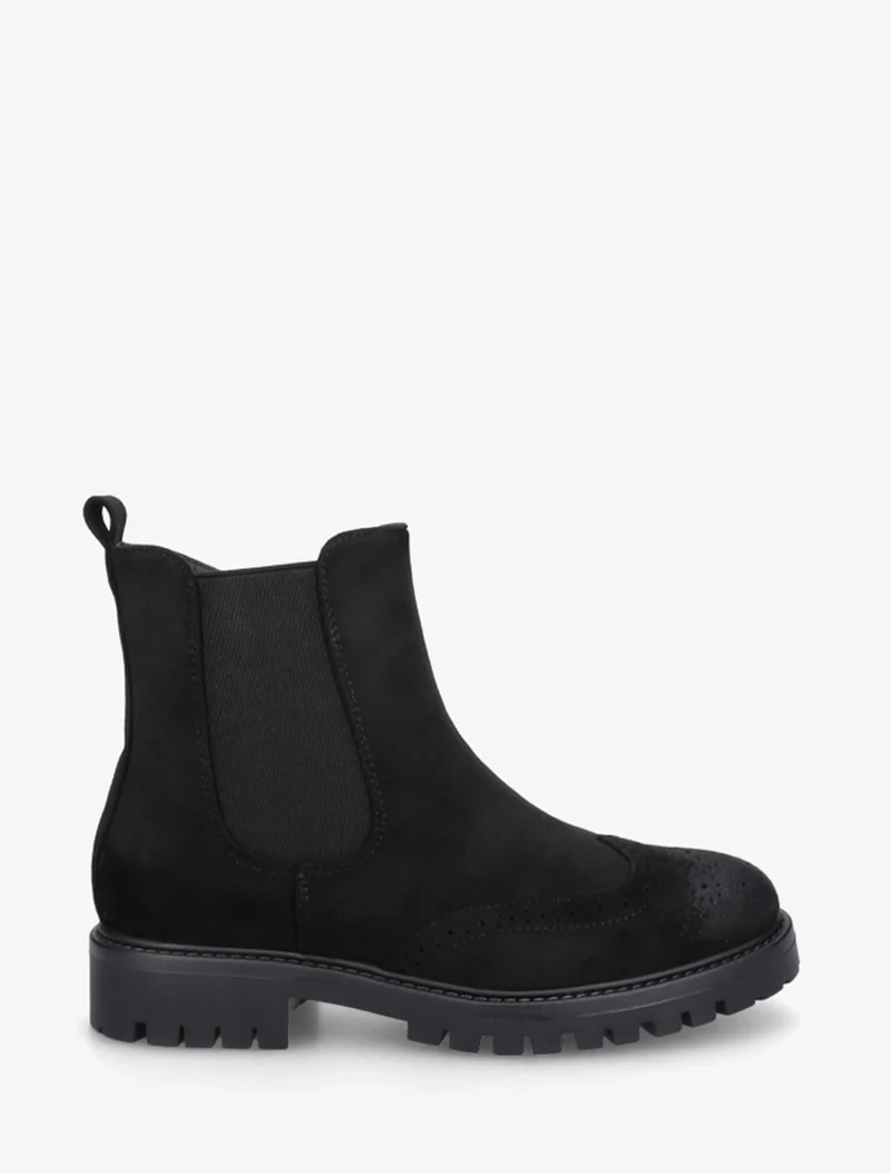 Bottines élastiquées en suédine - Noir