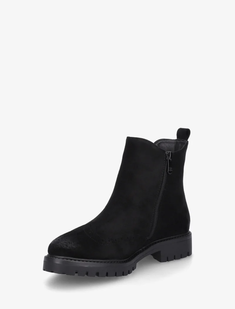 Bottines élastiquées en suédine - Noir