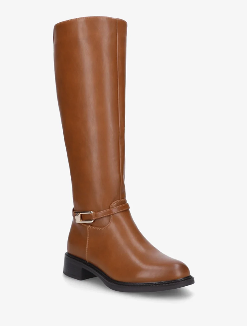 Bottes élastiquées en simili - Camel