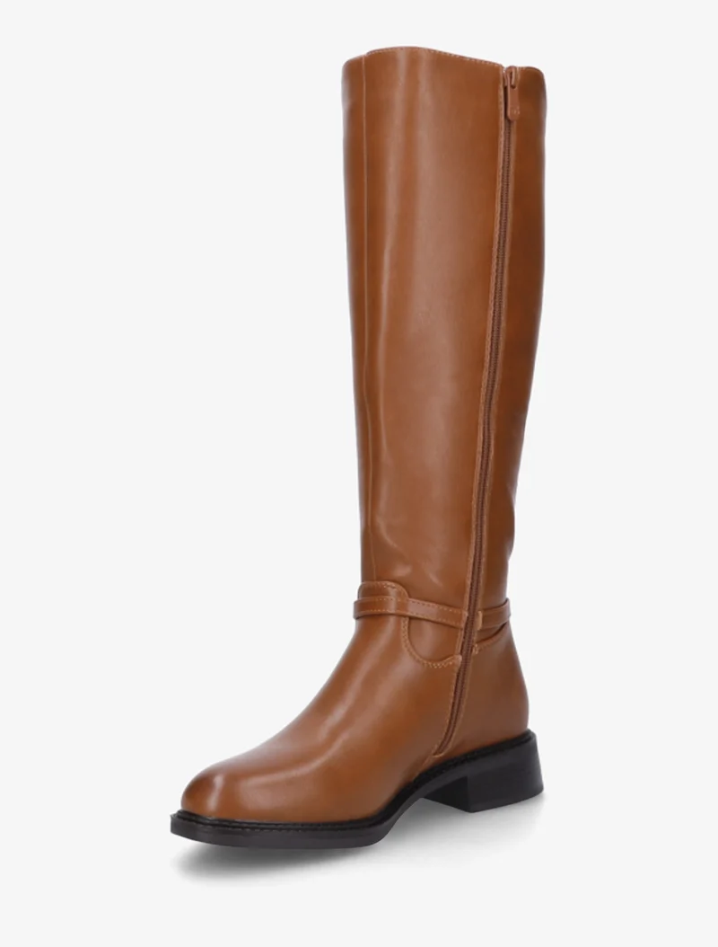 Bottes élastiquées en simili - Camel