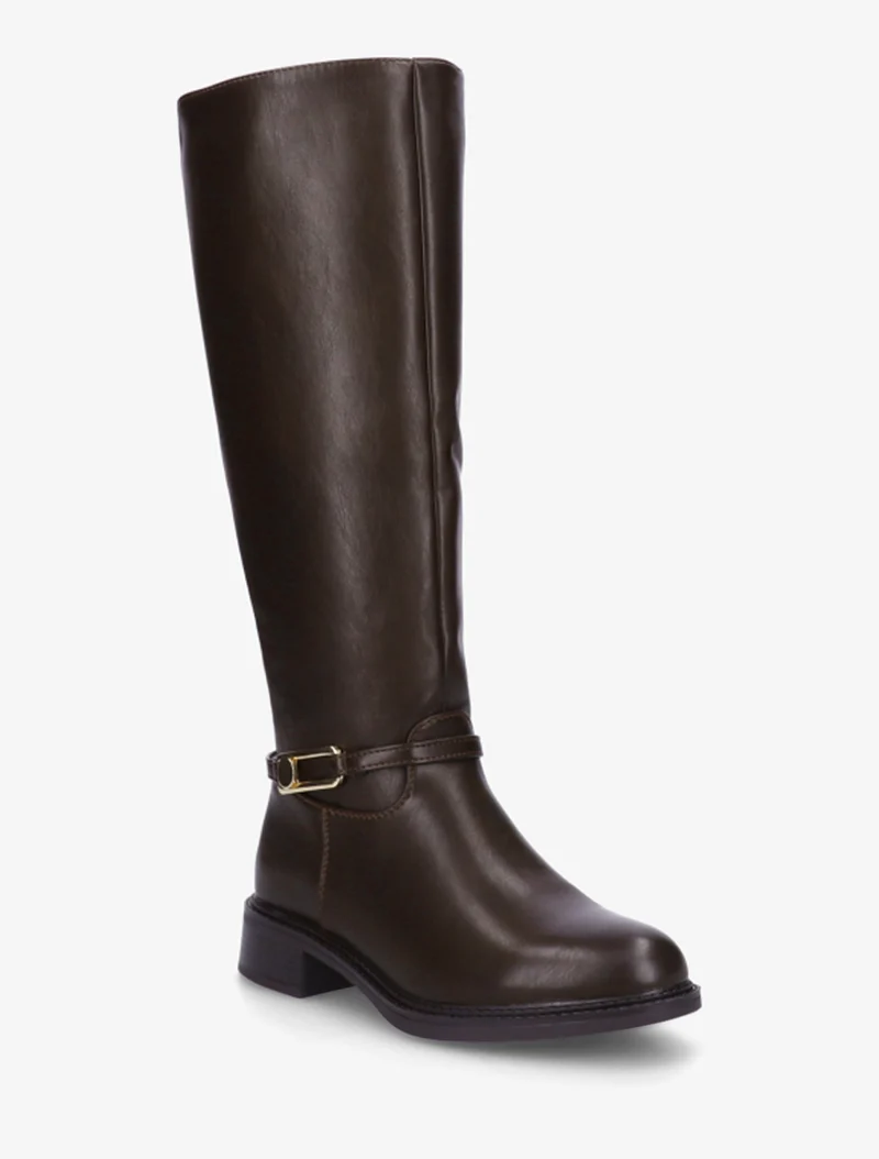 Bottes élastiquées en simili - Marron