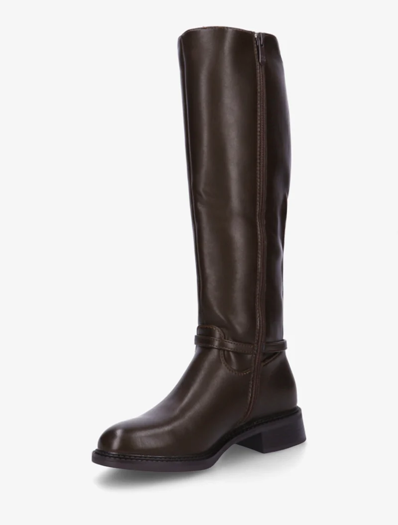 Bottes élastiquées en simili - Marron