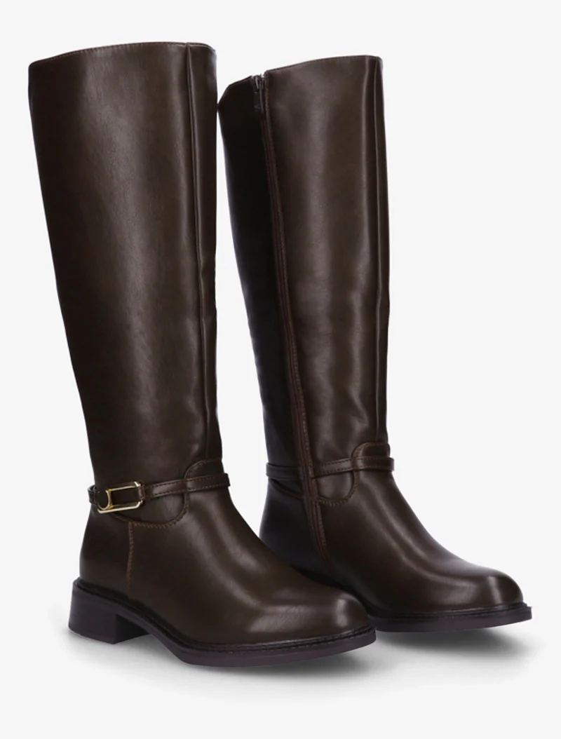 Bottes élastiquées en simili - Marron