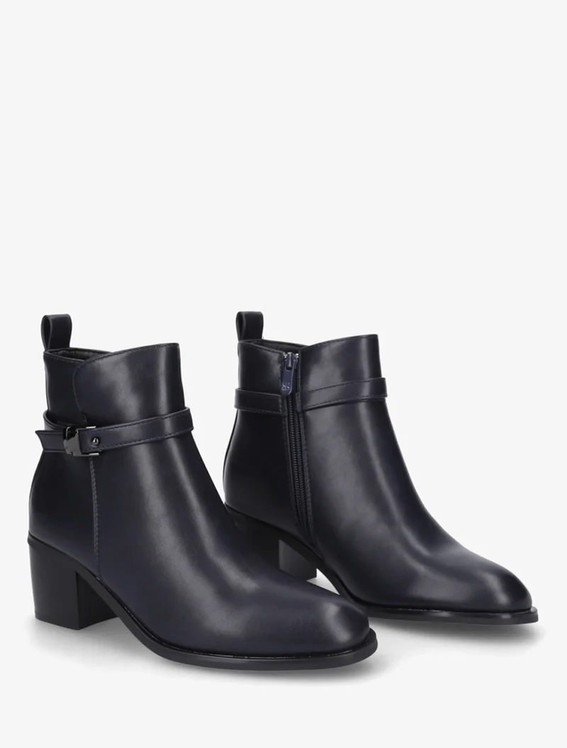 Bottines en simili à talon - Marine