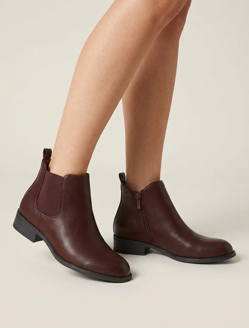 Bottines style chelsea - Bordeaux