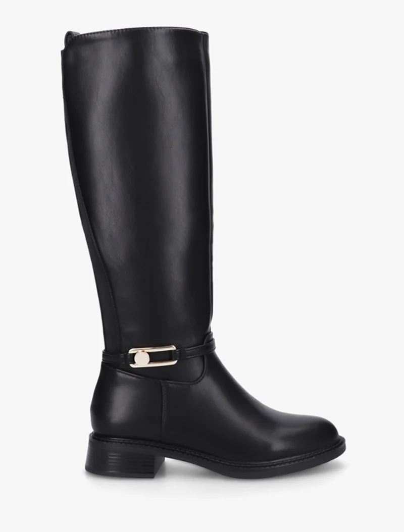 Bottes élastiquées en simili - Noir