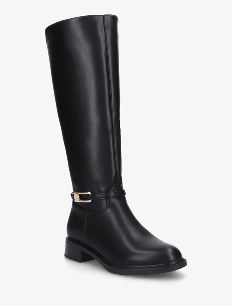 Bottes élastiquées en simili - Noir