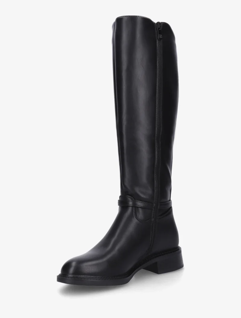 Bottes élastiquées en simili - Noir